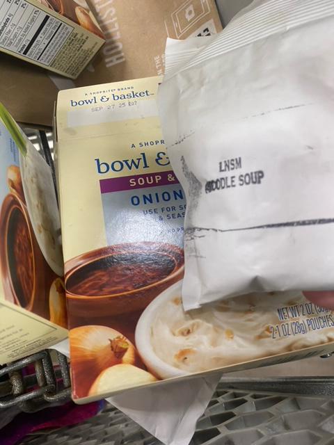 Image 2 – Labeling, bowl & basket soup & dip mix onion soup, inner packet packaging